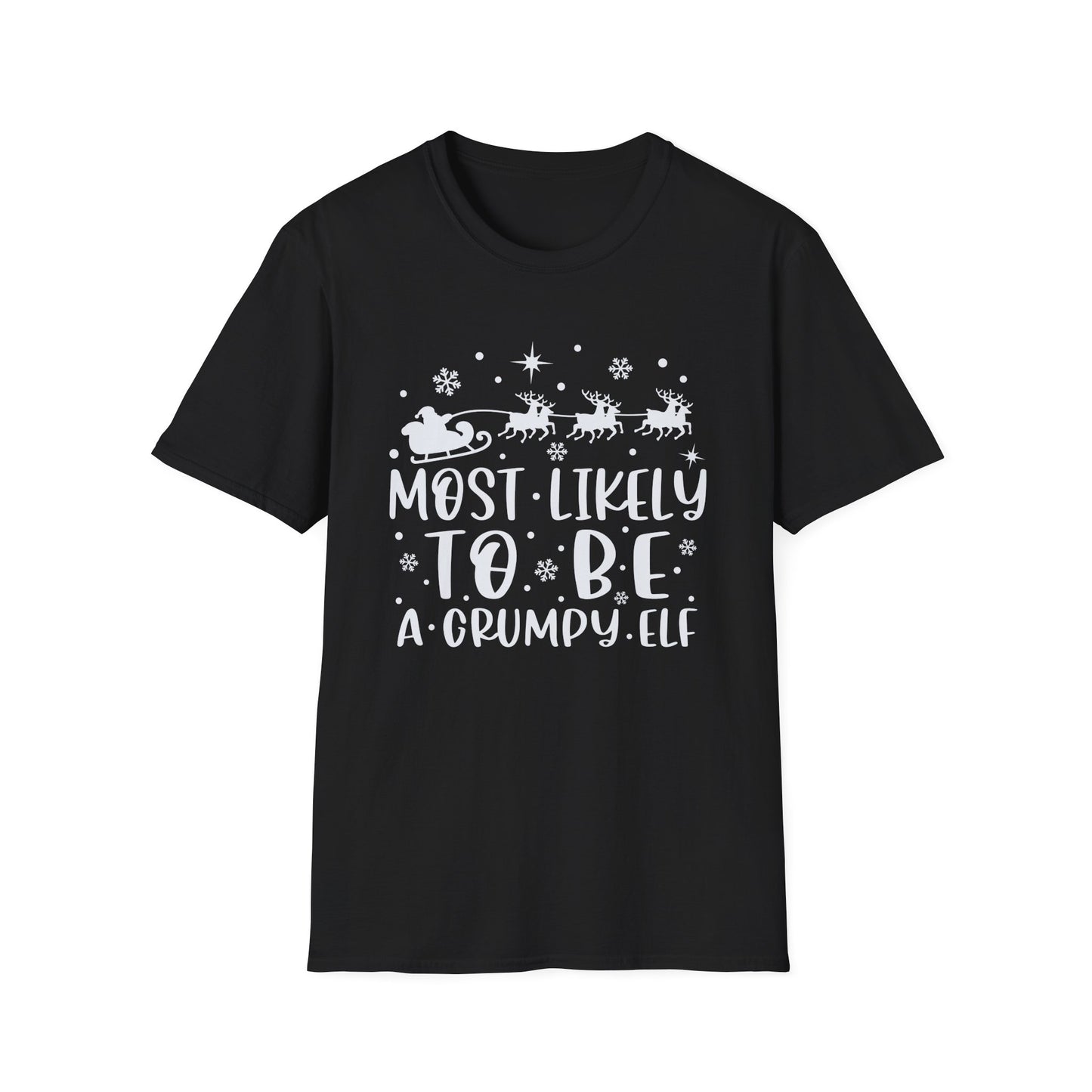 Most likely to be a grumpy elf Unisex Softstyle T-Shirt