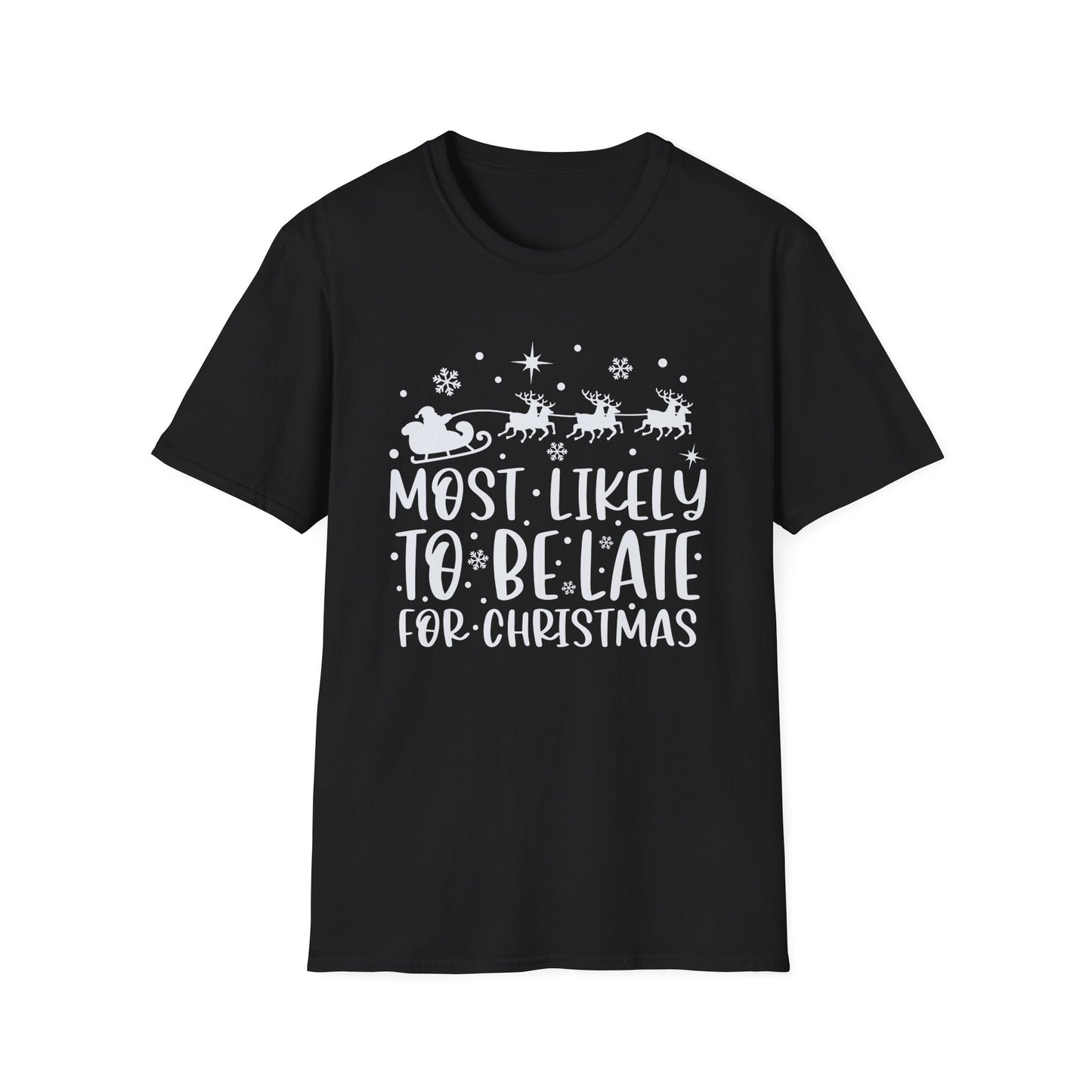 Most likely to be late for Christmas Unisex Softstyle T-Shirt