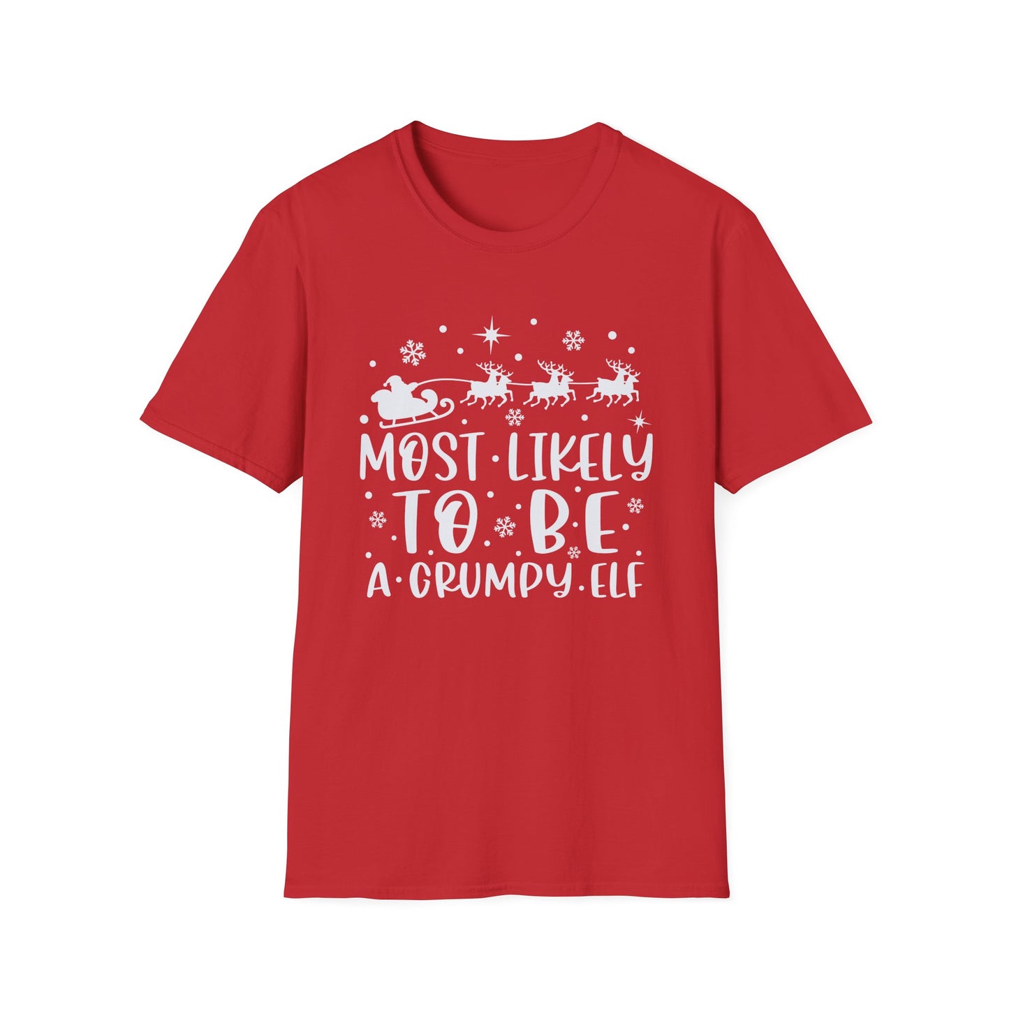 Most likely to be a grumpy elf Unisex Softstyle T-Shirt