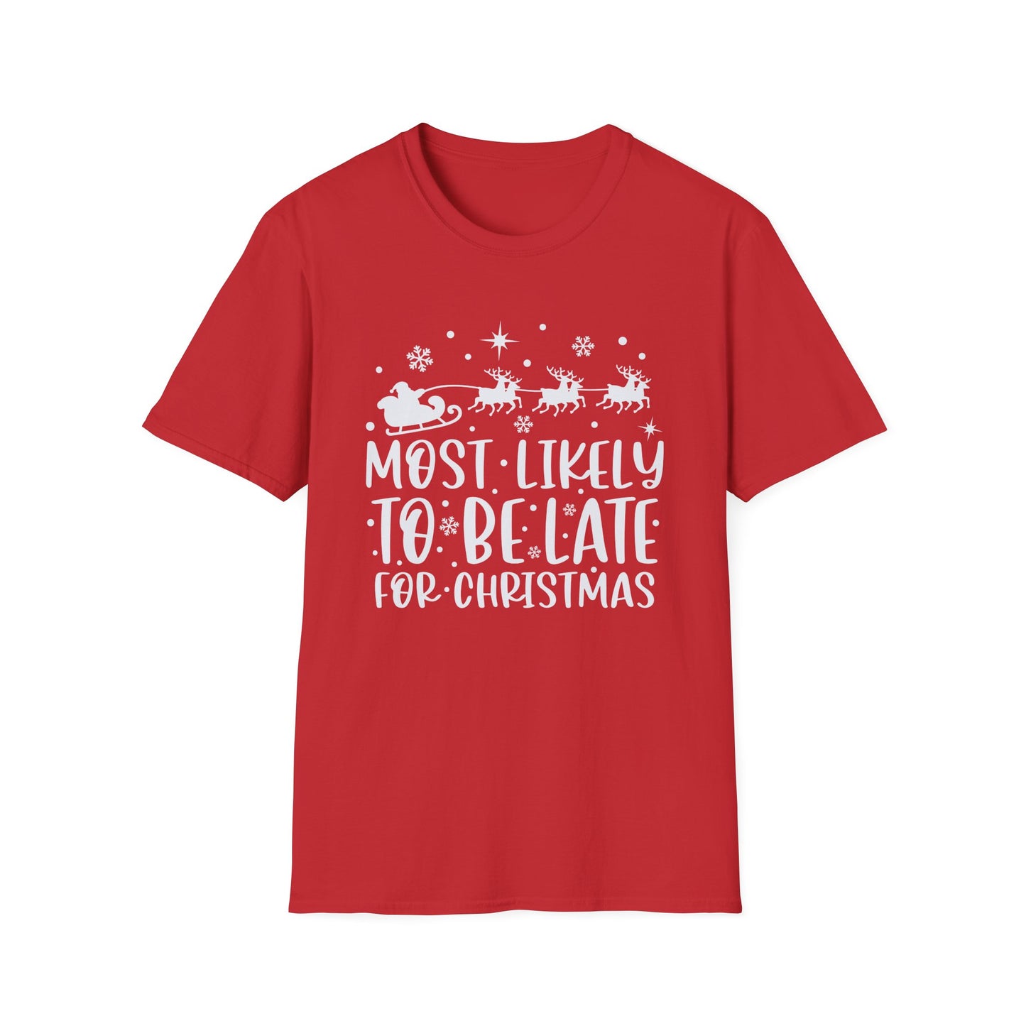 Most likely to be late for Christmas Unisex Softstyle T-Shirt