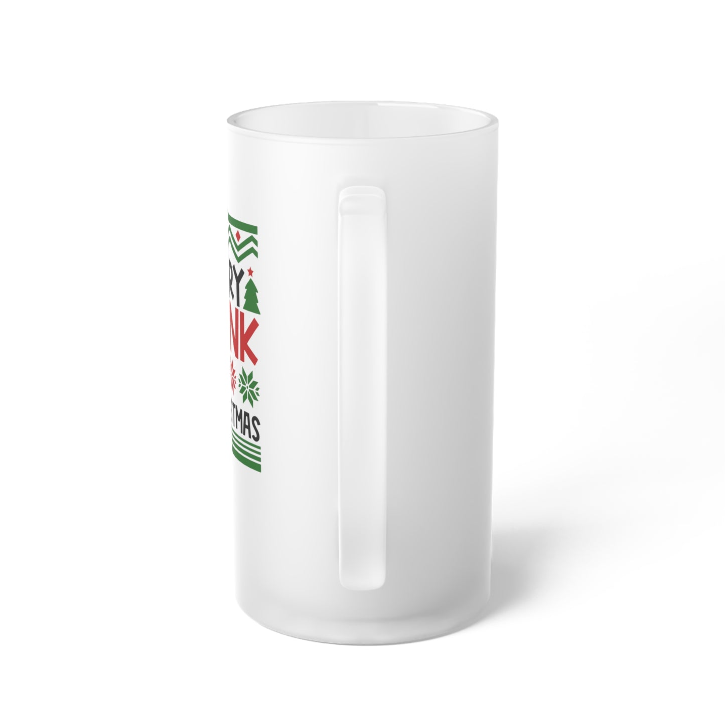 Merry Drunk I'm Christmas Frosted Glass Beer Mug